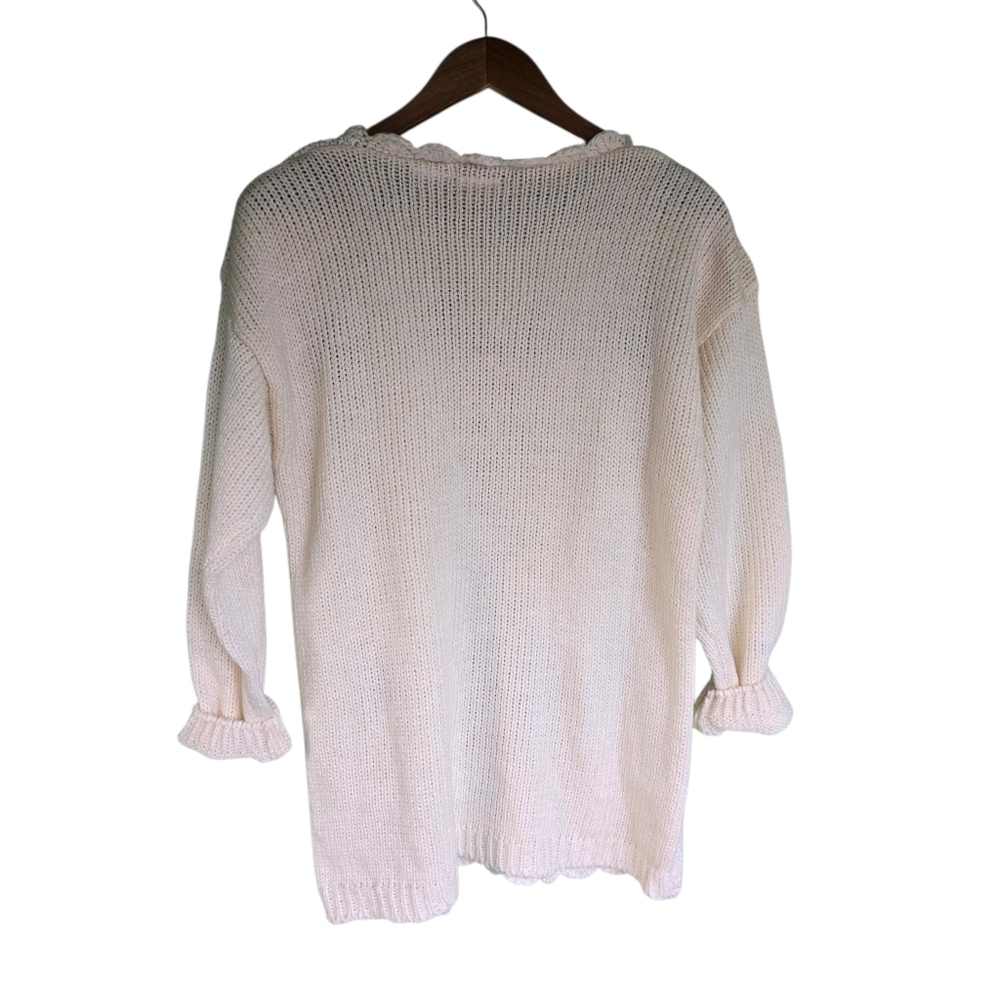 Vintage Bobbie Brooks Hand Knitted Floral Embroidered Sweater - Picture 9 of 11